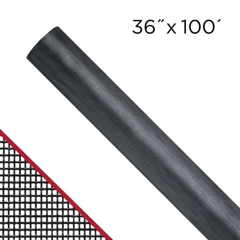 ADFORS Extra Strength Screen, 36 Inches x 100 Feet Roll - Heavy-Duty Replacement Screen for Windows and Doors - Charcoal - Image 2